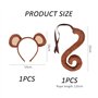 KRYMSON Costume de singe 1 pièce - Bandeau de singe - Queue de singe - Costume d'animal - Ensemble de cosplay pour enfants et ad