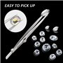 Lot de 3 Pinces à Épiler Avec Pointe en Pierre Précieuse - Outils de Perçage en Acier Inoxydable Pour Bijoux, Billes et Perles -