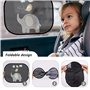 Lot de 2 pare-soleil noirs pour fenêtre de voiture - Pare-soleil pour bébé - Protection UV - Pare-soleil de voiture - Pare-solei