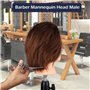 DaizySight Tete a Coiffer Professionnel Homme avec 100% Cheveux Naturels Humains, Tete Maleable Coiffure, Tête D’exercice Manneq