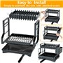 MULEVIP Égouttoir à Vaisselle avec Plateau d'égouttement,Egoutoire Vaisselle Cuisine Noir à 2 Niveaux,Séchoir à Vaisselle,Egouto