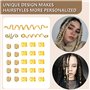 MXTIMWAN 28 Pièces Bijoux de Cheveux Viking Perles en Spirale, Bijoux Cheveux Tresse Anneaux, Réglable, Perles Dreadlocks en Mét