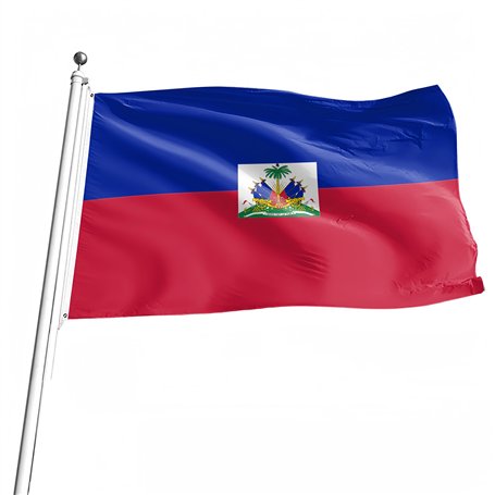 Drapeau Haïtien 150 x 90cm Drapeau Haïti 5 x 3ft Grand Drapeau Haïtien en Avec œillets en Métal Célébrations à Intérieur Extérie