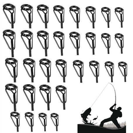 32 Pièces Kit de Anneau de Pointe de Canne à Pêche Réparation