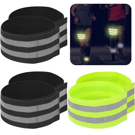 MOLIMOLI Lot de 6 pinces à pantalon de vélo - Bandes réfléchissantes élastiques avec fermeture Velcro pour une sécurité maximale