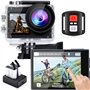 Aviner Action Cam 4K Caméra sous-Marine étanche 40 m Ultra HD 20 MP 170 degrés Ultra Grand Angle WiFi stabilisation Glace avec 2
