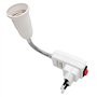 Hoembpn Lampe Douille E27 avec Interrupteur，Adaptateur Prise EU Plug avec Bras 20cm 360 réglable pour E27 LED Ampoule