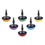 RoDzj Mini Wok Party Set 6 Pièces Ø12cm Revêtement Antiadhésif Small Wok avec Isolation Poignée pour le Tablegrill Mini Crépière