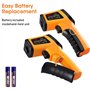 XinJiaYi Thermomètre infrarouge (-50 °C à 550 °C) - Pistolet de température laser pour four à pizza - Thermomètre laser sans con