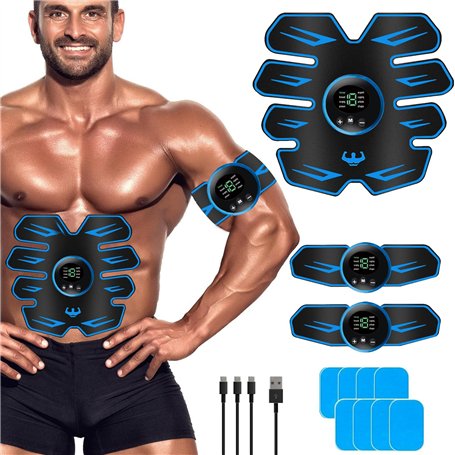 WARDBES Electrostimulateur Musculaire Femme Homme Entraînement Abdominal pour Abdomen/Bras/Jambes