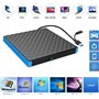 USB 3.0 et USB-C Graveur DVD Externe Optique CD/DVD -/+RW Drive