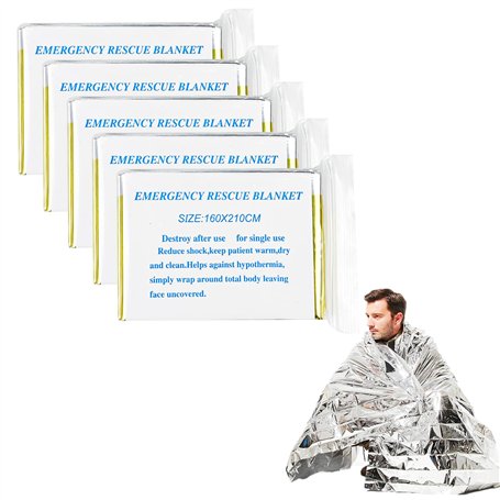 Traxenta 5 Pièces Couverture de Survie Reutilisable
