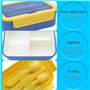 Lunch Box,Bento Box Enfant Adulte Boîte 1100 ml avec 3 Compartiments,Conception Sans Fuite Lunchbox avec Couverts,Boite à Bento,