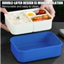 Lunch Box,Bento Box Enfant Adulte Boîte 1100 ml avec 3 Compartiments,Conception Sans Fuite Lunchbox avec Couverts,Boite à Bento,