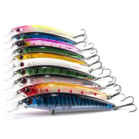 Aozzy Decoy Set de 10 leurres Appât de pêche aux leurres pour Les Poissons prédateurs pour Le brochet
