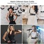 Berkelen Punk Taille Harnais Ceinture en Cuir pour Femmes Filles, Noir Corps Poitrine Chaîne Goth Gilet Ceinture Réglable Bijoux