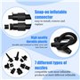 WEFHEF Tuyau de Gonflage 1m avec 7 Pcs Buses à Clapet Adaptateur Tuyau Gonflage Kayaks Adaptateur Pompe Gonflable Adaptateur Gon