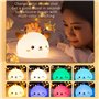 Blingbin - Veilleuse LED en forme de cerf - 7 couleurs de lumière - En silicone doux au toucher - Pour chambre d'enfant et de bé