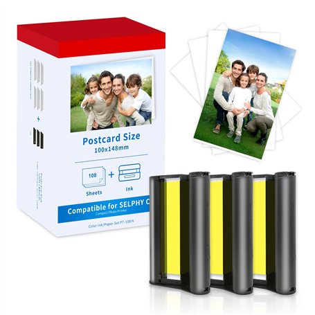 Remplacer Pour Canon Selphy cp1500 cp1300 Papier Photo KP-108IN 3115B001(AA) Cartouche et Papier
