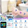 Kit Tatouage Paillettes Enfant Filles, 42 Couleurs (Comprend 12pcs Paillettes Lumineuses) mit 219 Pochoirs 213 Strass-Non-toxiqu