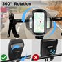 LEMEGO Support Téléphone Vélo Etanche Réfléchissant, Sacoche Guidon Cadre Vélo VTT, Rotation 360° avec Espace Rangement Ecran Ta
