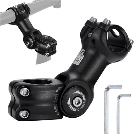 Potence de Vélo Réglable ±60° Tige de Guidon pour VTT 25.4mm Alliage d'aluminium pour Vélo de Montagne BMX Vélo de Route 110 mm