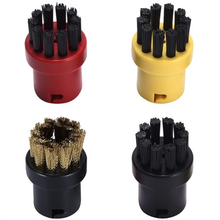 4 Pièces Nettoyeur Vapeur Brosse Ronde Nettoyeur Vapeur en Nylon Brosse Brosses de Nettoyage à Vapeur Nettoyeurs Vapeur Ronde Ac