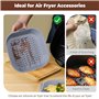 Diboniur Moule Silicone Air Fryer Accessoires 5-8 L, 2Pcs 21cm Plat Silicone Air Fryer, Panier Moule pour Friteuse à Air Chaud, 
