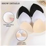 Lot de 6 Paires de Coussinets de Soutien Gorge Inserts Triangulaires Couleur Peau Rembourrage Amovible Doux et Confortable pour 