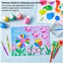 Shuttle Art 53 Pièces Peinture au Doigt Lavable pour Enfant, Kit de Peinture Doigt 14 Couleurs(60ml) avec Pinceau Éponge Palette