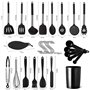 JOYBOY 37 Pièces Kit Ustensiles de Cuisine en Acier Inoxydable, en Silicone Antiadhésive Anti-Rayures et Résistante à la Chaleur