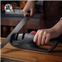 MITSUMOTO SAKARI Aiguiseur de couteaux Japonais Réglable à 5 Angles, Aiguiseur de Couteaux de Cuisine en 3 étapes pour Ciseaux e