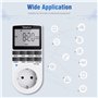 Prise programmateur numérique Besvic - 3680 W - avec 10 programmes Quotidiens configurables - Écran LCD et Mode Anti-agrafage al