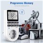 Prise programmateur numérique Besvic - 3680 W - avec 10 programmes Quotidiens configurables - Écran LCD et Mode Anti-agrafage al