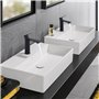 HOMELODY Robinet Lavabo Noir Mitigeur Salle de Bain Robinet Vasque Mitigeur Lave Main eau chaude et froide Robinetterie Acier in