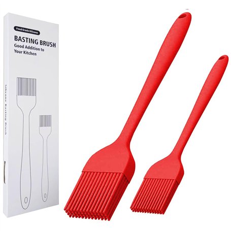 KitsKap Lot de 2 pinceaux à badigeonner en silicone pour huile