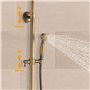 AIMOYO Colonne de Douche Laiton Antique Ensemble de Douche Monocommande, Système de Douche Rétro Doré, Mitigeur Douche Colonne H