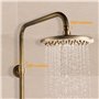 AIMOYO Colonne de Douche Laiton Antique Ensemble de Douche Monocommande, Système de Douche Rétro Doré, Mitigeur Douche Colonne H