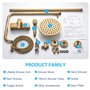 AIMOYO Colonne de Douche Laiton Antique Ensemble de Douche Monocommande, Système de Douche Rétro Doré, Mitigeur Douche Colonne H