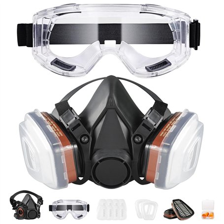 Masque de Protection Respiratoire avec Lunettes