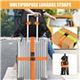 4 Sangle Valise, Sangle Valise Voyage avec 4 Etiquette Valise Voyage, Réglable Sangles à Bagage Accessoire Voyage Avion pour Rec