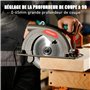 HYCHIKA Scie Circulaire, 1300 W 4500 RPM 185 mm Scies Circulaires Électriques Filaire, Moteur Haute Puissance, Profondeur de cou