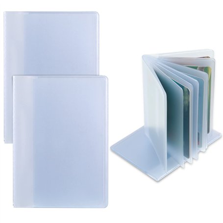 XZEIT Lot de 2 Pochettes de Protection Porte-Cartes Pochettes Transparentes pour Cartes de crédit Insert de Portefeuille en Plas