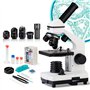 Microscope pour Enfant Étudiante et Adulte 250X-2000X Portable Microscope Optique Professionnel Microscope Monoculaire étudiants