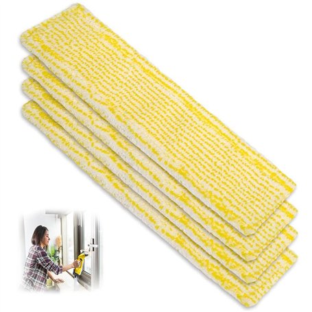 CHEVVY Chiffons de Nettoyage en Microfibre 4 Pièces WV Bonnettes Microfibre Accessoire Mop Remplacement des Tampons pour Karcher