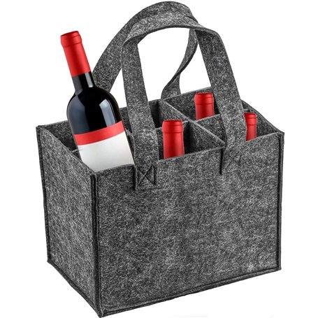 NC NC Wandefol Sac à Bouteille Porte-Bouteille en Feutre avec séparateur séparé pour 6 Bouteilles