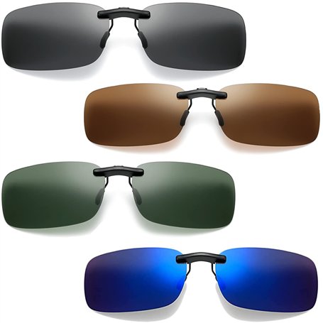 Mikqky 4 Pièces Clip Solaire pour Lunettes De Vue