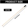 Lot de 20 flèches en bois de 45 cm de rechange en bambou avec pointe en caoutchouc pour tir à l'arc - Flèches en bois de haute s