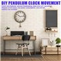 Mouvement pendulaire à quartz silencieux avec 3 ensembles d'aiguilles et pendule - Mouvement de rechange pour horloge murale - P
