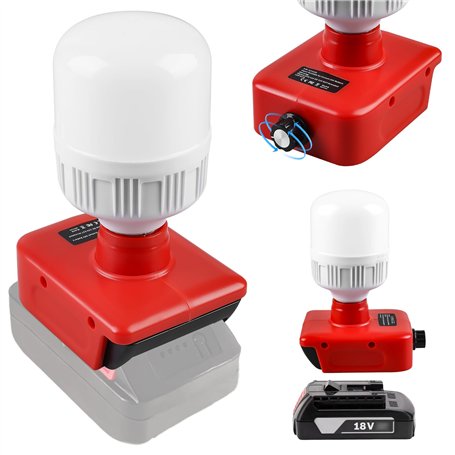 Lampe sans fil pour batterie Einhell 18 V - Lampe de travail 12 W avec ampoules E27 réglables 150-1300 lm - Projecteur de travai